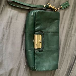 Green coach wristlet